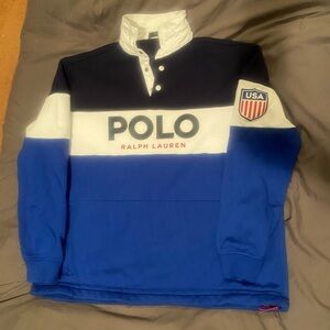 Polo by Ralph Lauren Men's Navy and Royal Blue Sweater